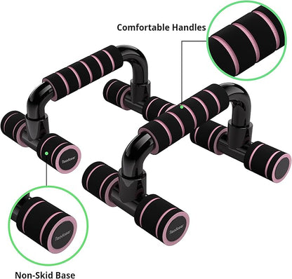 READAEER Push Up Bars Gym Exercise Equipment Fitness 1 Pair Pushup Handles with Cushioned Foam Grip and Non-Slip Sturdy Structure Push Up Bars for Men & Women