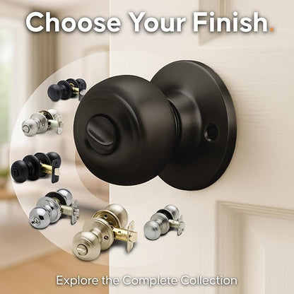 Copper Creek Colonial Privacy Interior Door Knob – ANSI Grade-3 Certified, Modern Heavy Duty Handle, Easy Install and Reversible for Bedroom, Bathroom and Closets – Tuscan Bronze (1 Pack)