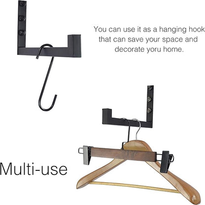 OVOV 2 Pack Heavy Duty Shelf Brackets Wall Mounted Industrial Farmhouse Floating Shelf Brackets with Lip