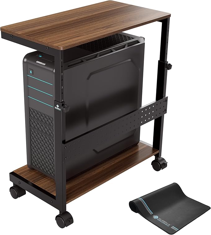 EUREKA ERGONOMIC PC Stand Computer Cart, Height Adjustable Tower Stand 2-Tier