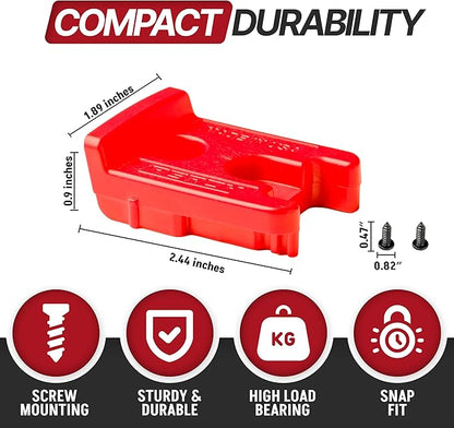 9 Pack Tool Holder for Milwaukee M18/18v Cordless Tools - Snap Fit Tool Organizer for Milwaukee Drill Holder, Under Shelf, Wall Mount w/Hardware for Easy Install.