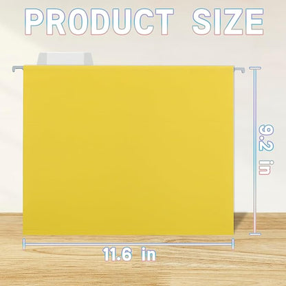 25 Packs Hanging File Folders,5 Assorted Colors,Letter Size 8.5x11,Hanging File Folders with 1/5-cut Tabs,File Folders for Filing Cabinet with Tabs,Designed for Bulky Files,Ideal Office,School