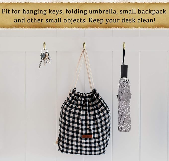 Push Pin Picture Hooks, Push Pin Hangers, Decorative Push Pins for Wall Hanging, Thumb Tacks for Hanging, Bulletin Board Hooks (Bronze)