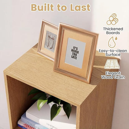 Giantex 3-Cube Bookcase, Cubby Bookshelf w/Back Guardrail & Anti-Tipping Kits, 4-Tier Freestanding Storage Organizer with Shelves, Open Back Display Rack for Living Room, Bedroom, Study