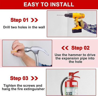 Universal Fire Extinguisher Bracket, Fire Extinguisher Mounts & Brackets (L Hook - 4 Pack)