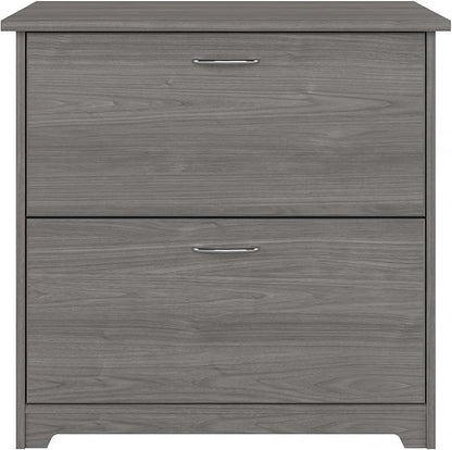 Bush Home Cabot 2 Drawer Lateral File Cabinet in Modern Gray, Home Office Chest for Letter, Legal, and A4-size Document Storage