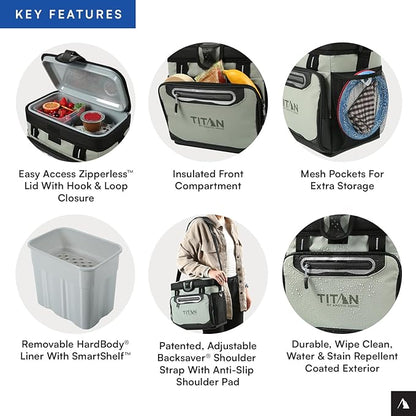 Titan by Arctic Zone Deep Freeze Cooler - Zipperless Hardbody Cooler - Deep Freeze Insulation, HardBody Liner, and SmartShelf