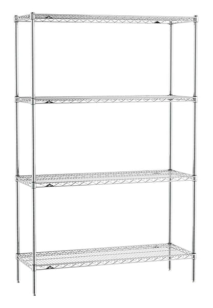 Metro EZ1848NC-4 Super Erecta Industrial Wire Shelving 4-Shelf Convenience Pak, Chrome, 18" x 48" x 74.5"