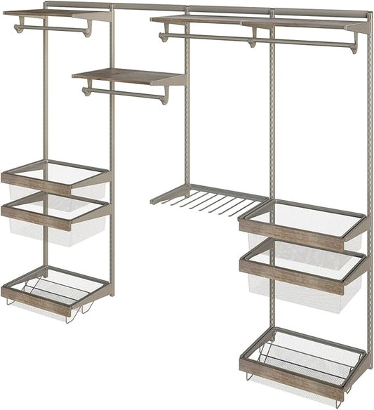Closet Culture by Knape & Vogt 23 in. Champagne Nickel Basket Surround Kit for Wire Mesh Basket, Compatible Only with Closet Culture Closet Systems, 0335-SRND-CN