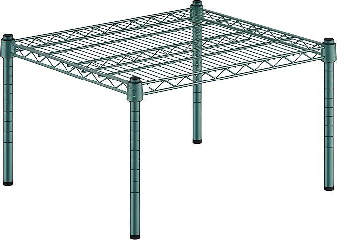 21" x 24" x 14" Green Epoxy Wire Storage Shelf, Dunnage Rack, Commercial 1 Tier Small Shelf