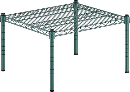 21" x 24" x 14" Green Epoxy Wire Storage Shelf, Dunnage Rack, Commercial 1 Tier Small Shelf