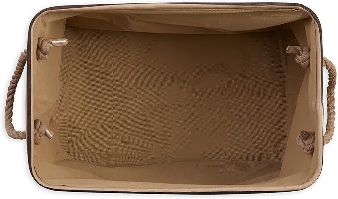Bone Dry Pet Storage Collection Striped Paw Patch Bin, Medium Rectangle, Brown
