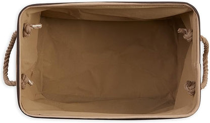 Bone Dry Pet Storage Collection Striped Paw Patch Bin, Medium Rectangle, Brown