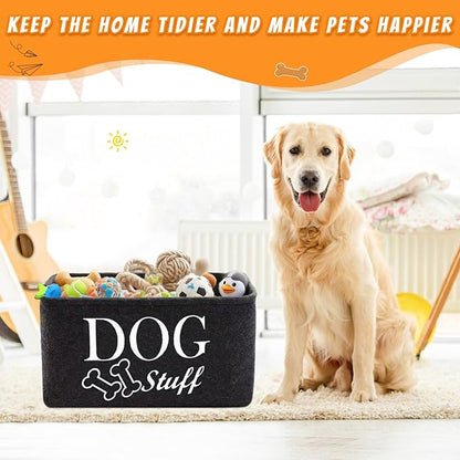 2-PACK Dog Toy Basket - Dog Toy Box for Small Dogs - Pet Dog Toy Storage Box - Personalized Dog Toy Basket for Puppies and Pets - Living Room Dog Toy Storage Box