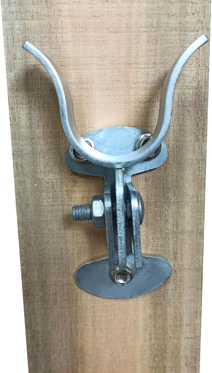 1-5/8" Flat Back Wall Mount Fork Gate Latch - Gate Latch Hardware with Screws or Lag Bolt for Gate Frames, Easily Mounts to Wooden Gate Post or Wall