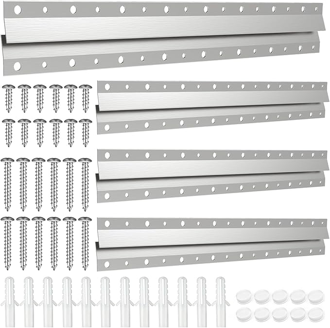 French Cleat Picture Hanger 16inch,Wall Mounting Brackets Cleat Picture Hanger Kit ,Z Bar Clips for Hanger Supports,Z Bracket Picture Hangers Kit for Pictures,Mirrors,and Art (4 Pairs)