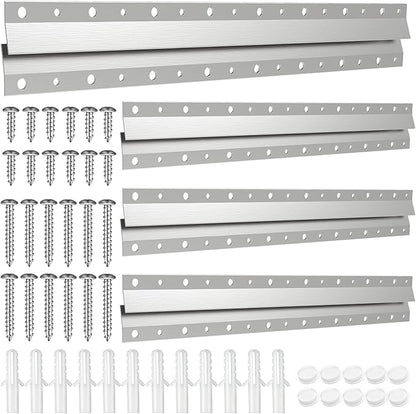 French Cleat Picture Hanger 16inch,Wall Mounting Brackets Cleat Picture Hanger Kit ,Z Bar Clips for Hanger Supports,Z Bracket Picture Hangers Kit for Pictures,Mirrors,and Art (4 Pairs)