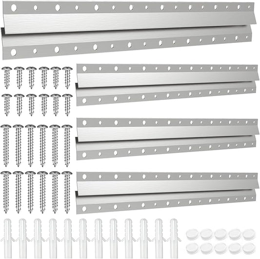 French Cleat Picture Hanger 16inch,Wall Mounting Brackets Cleat Picture Hanger Kit ,Z Bar Clips for Hanger Supports,Z Bracket Picture Hangers Kit for Pictures,Mirrors,and Art (4 Pairs)