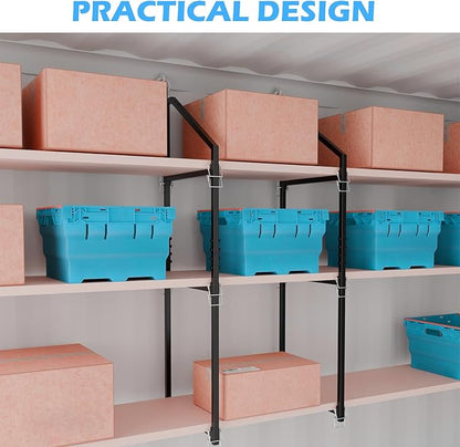 Heavy Duty Shipping Container Shelving Bracket Kit (4-Pack) - 3-Tier Hanging Shelving Rack (19" D x 62" H), Universal Cargo Container Brackets