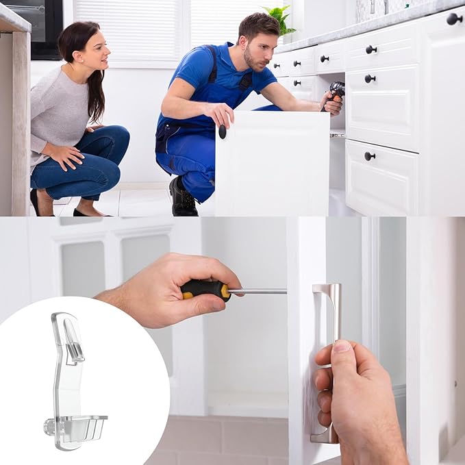 30 Pcs Plastic Locking Shelf Pins, Shelf Support Peg Clips Clear Cabinet Shelfs Pins for 1/4inch Diameter Hole and 25/32inch Shelfs for Kitchen Cabinet Furniture Book Shelves
