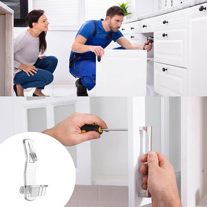 30 Pcs Plastic Locking Shelf Pins, Shelf Support Peg Clips Clear Cabinet Shelfs Pins for 1/4inch Diameter Hole and 25/32inch Shelfs for Kitchen Cabinet Furniture Book Shelves