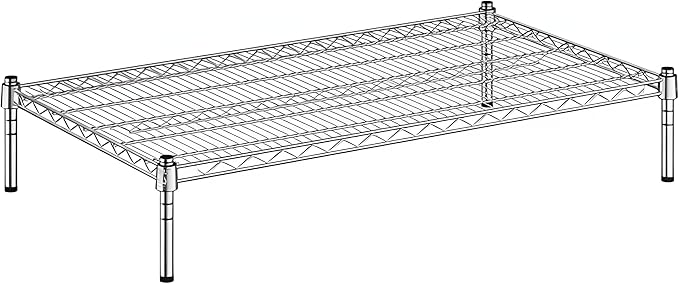 24" x 42" x 8" Chrome Wire Storage Shelf, Dunnage Rack, Commercial 1 Tier Small Shelf