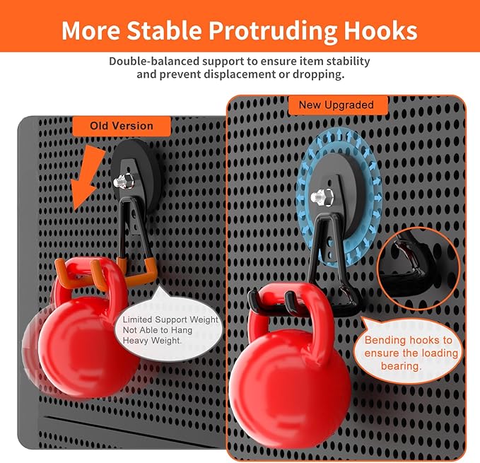 ENUODA Strong Magnetic Hooks Heavy Duty Upgraded Magnets with Hooks Magnetic Garage Hooks for Hanging Shovel, Broom, Wreath, Garden Tool, Toolbox, Shed, Gargae, Locker, 4PCS