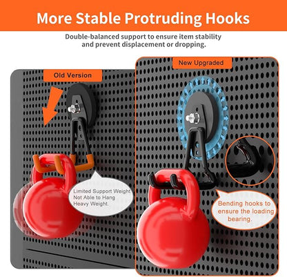 ENUODA Strong Magnetic Hooks Heavy Duty Upgraded Magnets with Hooks Magnetic Garage Hooks for Hanging Shovel, Broom, Wreath, Garden Tool, Toolbox, Shed, Gargae, Locker, 4PCS