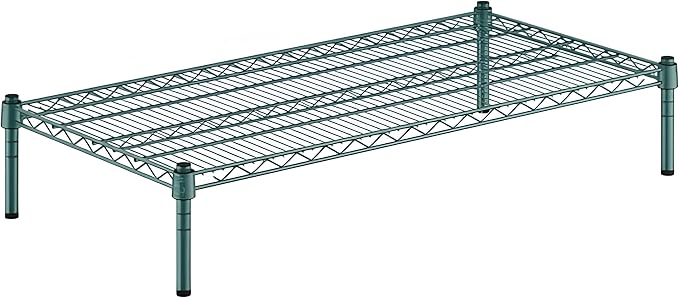 21" x 42" x 8" Green Epoxy Wire Storage Shelf, Dunnage Rack, Commercial 1 Tier Small Shelf