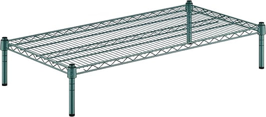 21" x 42" x 8" Green Epoxy Wire Storage Shelf, Dunnage Rack, Commercial 1 Tier Small Shelf