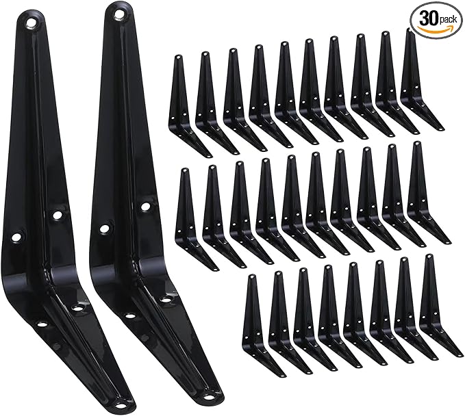HEART ART 30 Pack Shelf Bracket 4 Inch ,Heavy Duty Shelf Brackets,Floating Shelf Bracket L Brackets,Metal Shelf Brackets for Wall, 4”L x 3”H x1.4”W