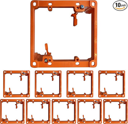 BestMounts Low Voltage Mounting Bracket 2 Gang, 10 Pack for Dual Gang Wall Plate, Telephone Wires, Network Cables, HDMI, Coaxial, Speaker Cables - Low Voltage Box Cable Wall Plate Bracket, Mud Ring