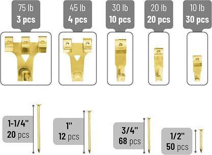 Mr. Pen- Picture Hanging Kit, 276 Pcs, Hangers, Nails, Hooks, Wall Hanging Kit, Frame Hardware