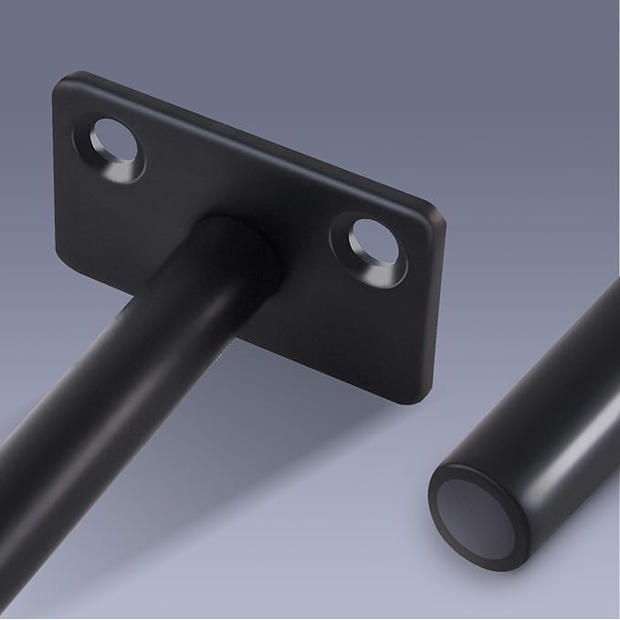 8 Pcs 12" Black Steel Floating Shelf Bracket Blind Shelf Supports - Hidden Brackets for Floating Wood Shelves - Concealed Blind Shelf Support – Screws and Wall Plugs Included