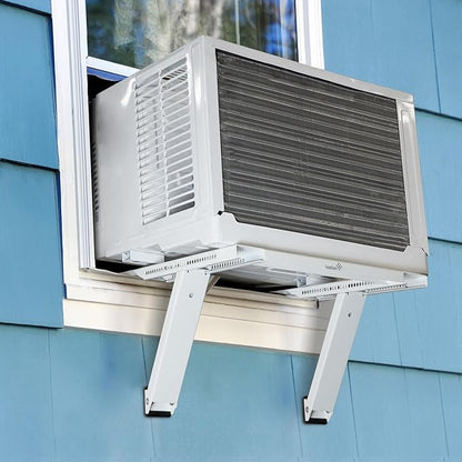 Ivation Air Conditioner Support Bracket, No Tools or Drilling Required - Easy to Install Window AC Mount - Heavy Duty Steel, Holds Up to 200lbs - Fits Single Or Double Hung Windows 19.25H by 17.25L