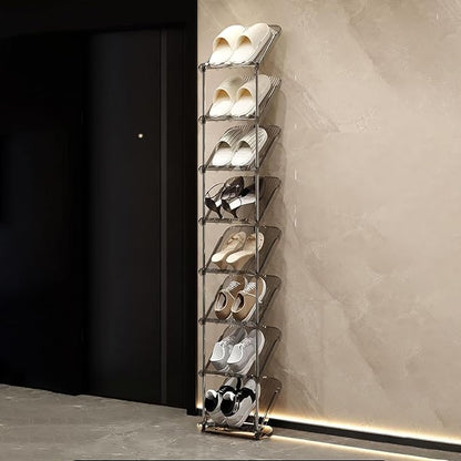YYW Clear Narrow Shoe Rack for Entryway, Free Standing Shoe Racks Shelf Closet, Shoe Storage Organizer for Living Room