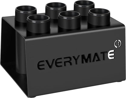 EVERYMATE Vertical Barbell Rack - Heavy-Duty Steel Organizer, Barbell Holder Floor Stand, Fits 2" Olympic Bars with Scratch-Resistant Inserts, Space-Saving for Home/Garage/Commercial Gym