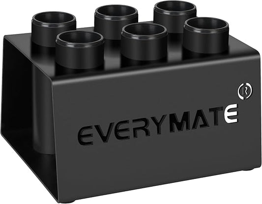 EVERYMATE Vertical Barbell Rack - Heavy-Duty Steel Organizer, Barbell Holder Floor Stand, Fits 2" Olympic Bars with Scratch-Resistant Inserts, Space-Saving for Home/Garage/Commercial Gym