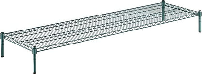21" x 72" x 8" Green Epoxy Wire Storage Shelf, Dunnage Rack, Commercial 1 Tier Small Shelf