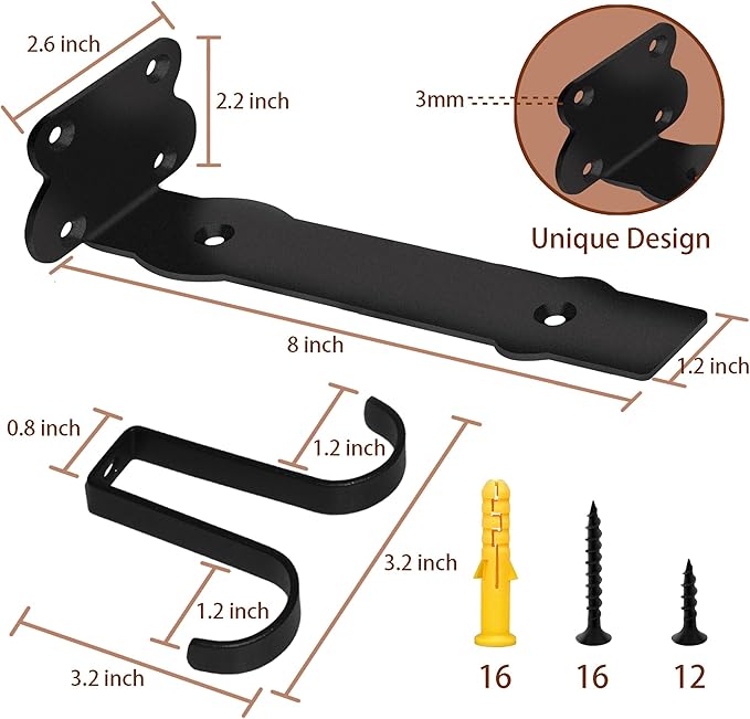 SOGAL Shelf brackets 8 inch| Heavy Duty | 4 Pack Extra Storage Utility Hooks - 150LB Workshop Floating Supports