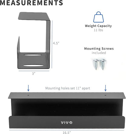 VIVO Under Desk 17 inch Cable Management Tray, Power Strip Holder, Cord Organizer, Wire Tamer for Office and Home, Black, DESK-AC06-1C