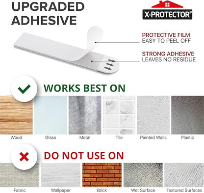 X-Protector Picture Hanging Strips - 20 Pairs Damage Free Picture Hangers - Self Adhesive Hangers Without Nails - Heavy Duty Wall Hanging Strips - Wall Sticky for Hanging Up to 15 LBS (Size M)