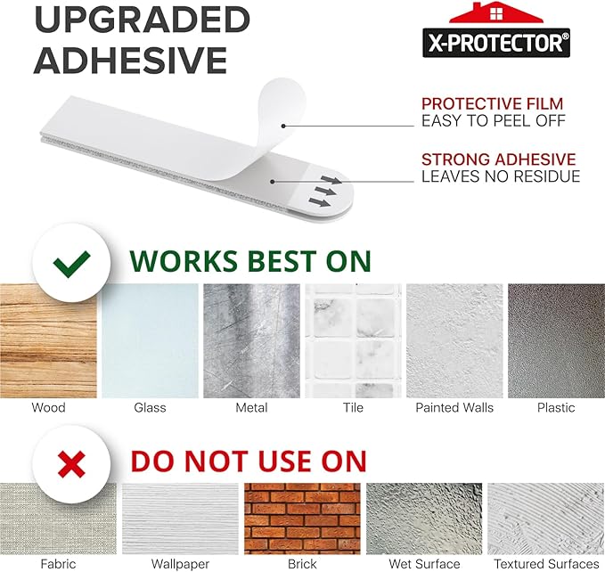 X-Protector Picture Hanging Strips - 28 Pairs Damage Free Picture Hangers - Self Adhesive Wall Hangers Without Nails - Heavy Duty Wall Hanging Strips - Walls Sticky for Hanging Up to 20 LBS (Size M+L)