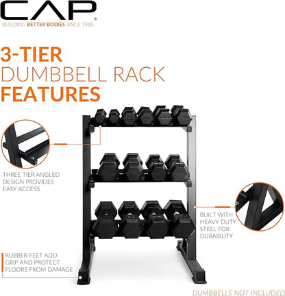 CAP Barbell Heavy-Duty Dumbbell Rack Pound Dumbbell Pairs