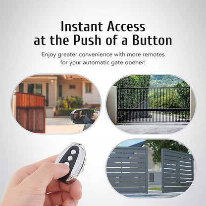 CO-Z Remote Control for Automatic Gate Openers, Electric Smart Gate Opener with 100 Foot Range and Auto Close for Sliding Gates, Driveway Gate Opener Closer Accessory, Wireless Security Lock Smart Key