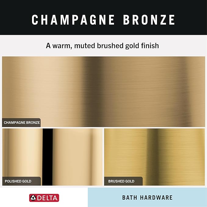 Delta Mylan 4-Piece Bathroom Set Champagne Bronze 18" Towel Rack, Toilet Paper Holder, Hand Towel Holder, Hook| Bathroom Accessory Set Towel Holder 4-Piece Hardware MYN64-CZ