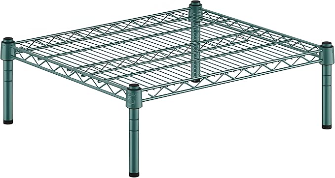 21" x 24" x 8" Green Epoxy Wire Storage Shelf, Dunnage Rack, Commercial 1 Tier Small Shelf