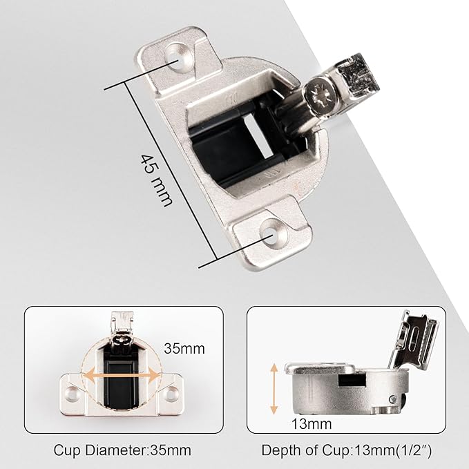Replacement for Blum 110 Degree Screw-in Compact 33 Hinge, 8-Pack, Cabinet Door Hinges to Replace Original Blum Cabinet Hinges(Mounting Plate Not Included)
