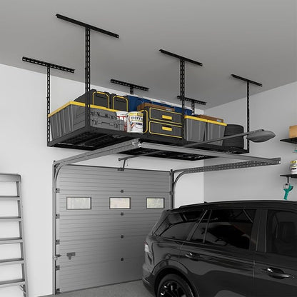 3X6FT Overhead Garage Storage Rack, 26"-40" Height Adjustable Garage Ceiling Storage Racks, Heavy Duty Metal Overhead Storage Organizer System, 450LBS Weight Capacity