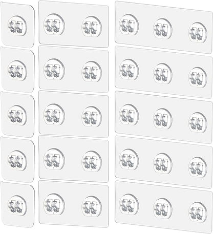 15 Pack Shower Caddy Adhesive Replacement, No Drilling Shower Shelf Adhesive, Strong Caddy Sticker Hooks Replacement for Showers Shelves and Kitchen Racks Organizer